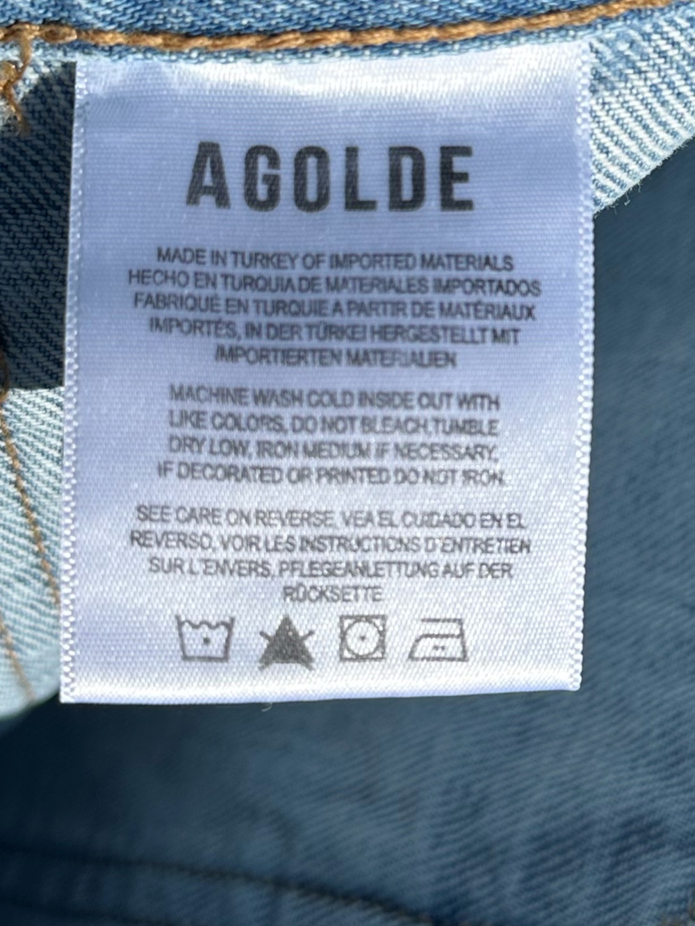 AGOLDE Cooper Cargo Jeans 33 High Rise Utility Straight Leg Light Wash Denim - Picture 8 of 13